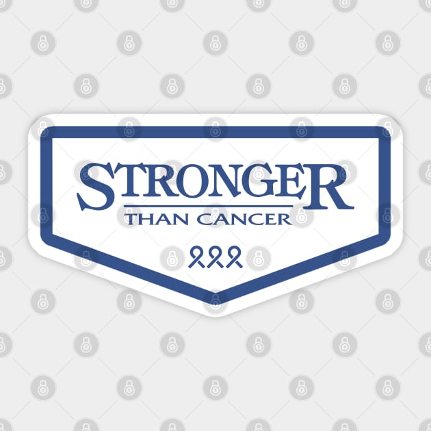 colon cancer Awareness blue ribbon  Stronger Than Cancer Sticker by Shaderepublic